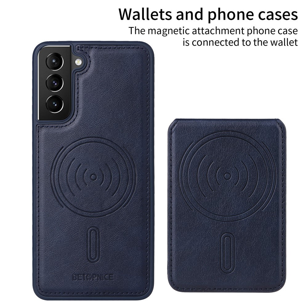 BETOPNICE til Samsung Galaxy S21+ 5G Magnetisk Etui RFID-blokerende Læder Telefoncover med Aftagelig Korttaske
