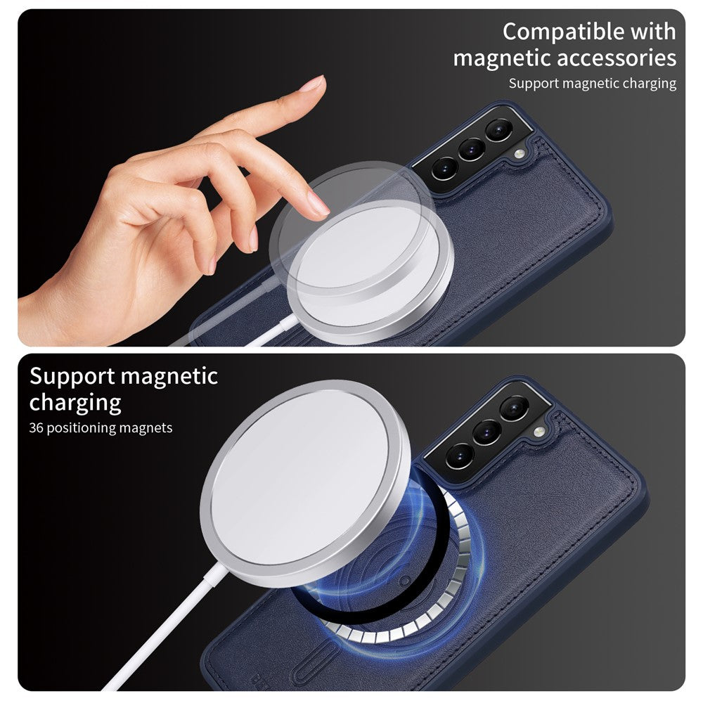 BETOPNICE til Samsung Galaxy S21+ 5G Magnetisk Etui RFID-blokerende Læder Telefoncover med Aftagelig Korttaske