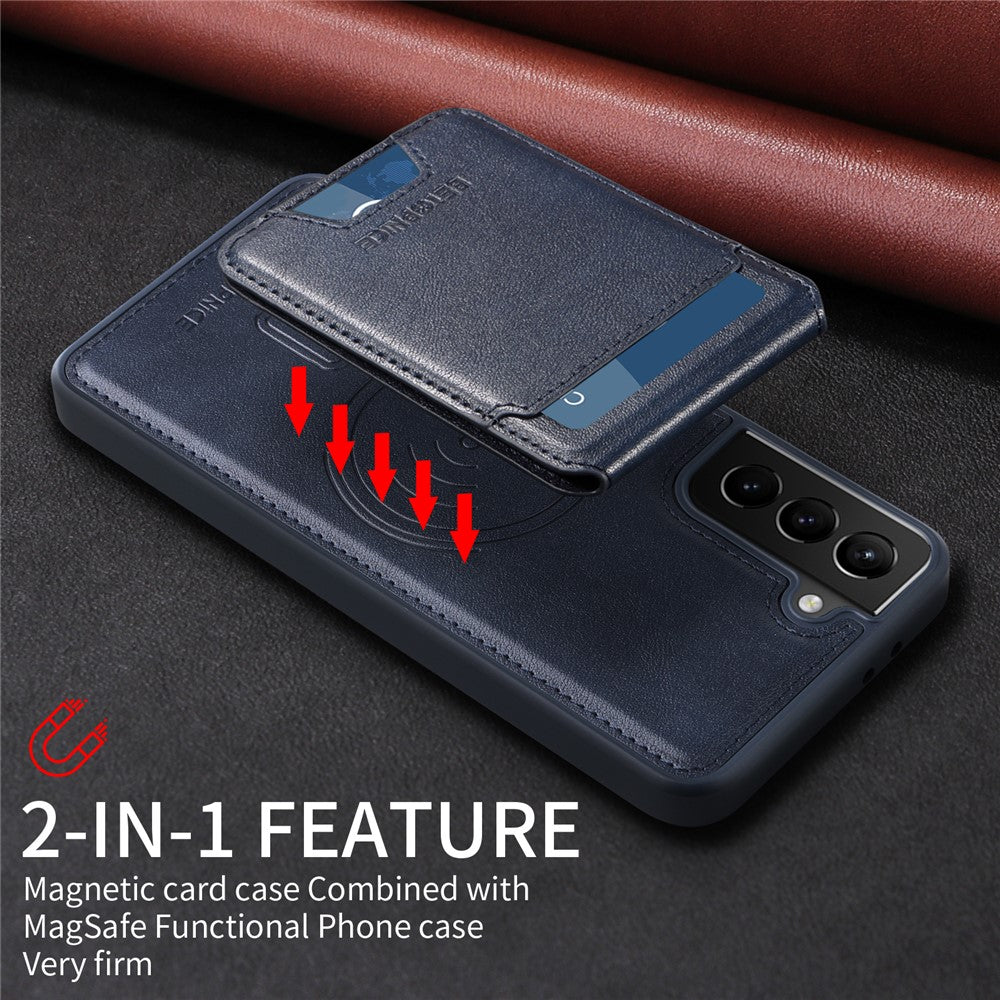 BETOPNICE til Samsung Galaxy S21+ 5G Magnetisk Etui RFID-blokerende Læder Telefoncover med Aftagelig Korttaske