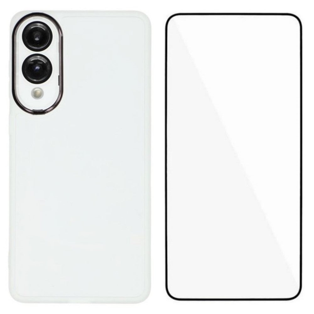 WANLONFENG For Samsung Galaxy S25 Edge TPU Case  DKSM Series Electroplated Frame Back Cover with Tempered Glass