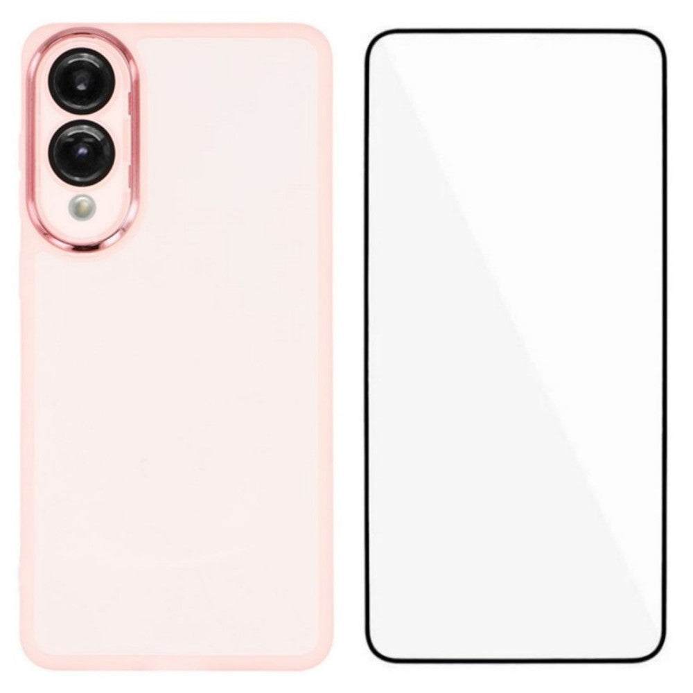 WANLONFENG For Samsung Galaxy S25 Edge TPU Case  DKSM Series Electroplated Frame Back Cover with Tempered Glass
