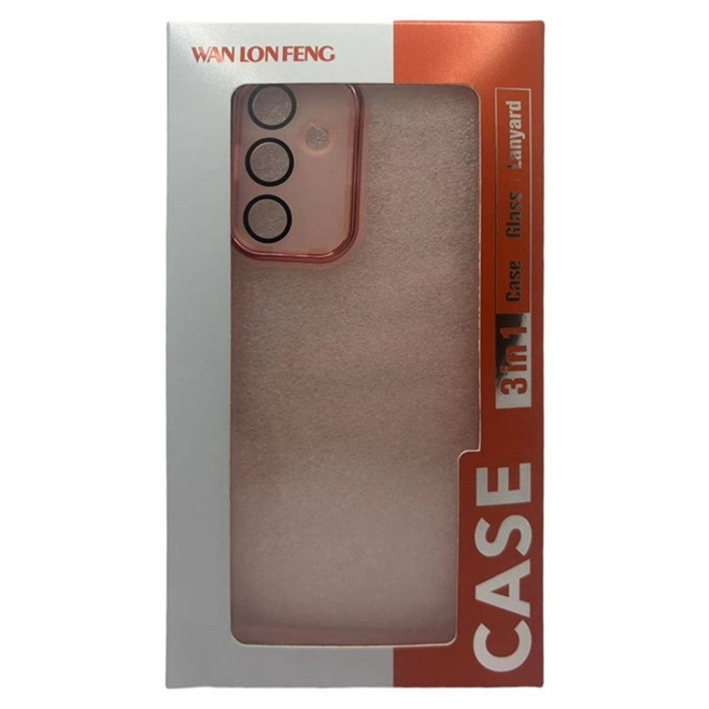 WANLONFENG For Xiaomi Redmi Note 14 Pro 4G TPU Case  DKSM Series Electroplated Frame Back Cover with Tempered Glass