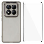WANLONFENG For Xiaomi Redmi Note 14 Pro 4G TPU Case  DKSM Series Electroplated Frame Back Cover with Tempered Glass