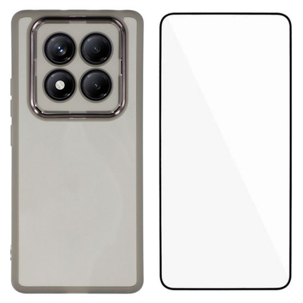 WANLONFENG For Xiaomi Redmi Note 14 Pro 4G TPU Case  DKSM Series Electroplated Frame Back Cover with Tempered Glass