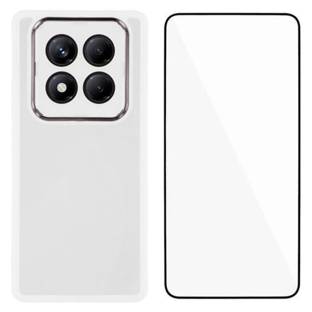 WANLONFENG For Xiaomi Redmi Note 14 Pro 4G TPU Case  DKSM Series Electroplated Frame Back Cover with Tempered Glass