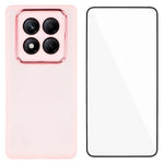 WANLONFENG For Xiaomi Redmi Note 14 Pro 4G TPU Case  DKSM Series Electroplated Frame Back Cover with Tempered Glass