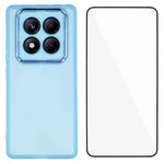 WANLONFENG For Xiaomi Redmi Note 14 Pro 4G TPU Case  DKSM Series Electroplated Frame Back Cover with Tempered Glass