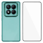 WANLONFENG For Xiaomi Redmi Note 14 Pro 4G TPU Case  DKSM Series Electroplated Frame Back Cover with Tempered Glass