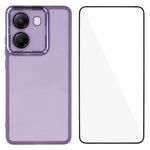 WANLONFENG For Xiaomi Poco X7 Pro 5G TPU Case  DKSM Series Electroplated Frame Back Cover with Tempered Glass