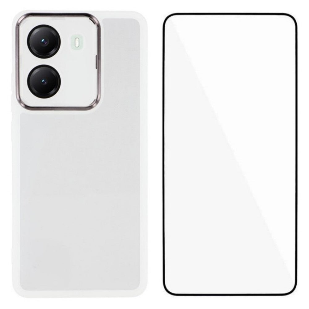 WANLONFENG For Xiaomi Poco X7 Pro 5G TPU Case  DKSM Series Electroplated Frame Back Cover with Tempered Glass