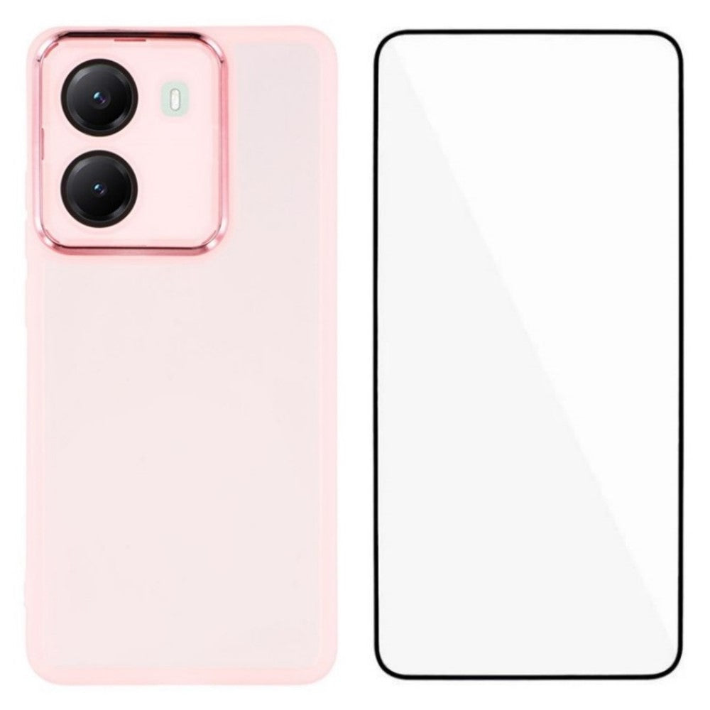 WANLONFENG For Xiaomi Poco X7 Pro 5G TPU Case  DKSM Series Electroplated Frame Back Cover with Tempered Glass