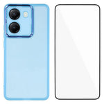 WANLONFENG For Xiaomi Poco X7 Pro 5G TPU Case  DKSM Series Electroplated Frame Back Cover with Tempered Glass
