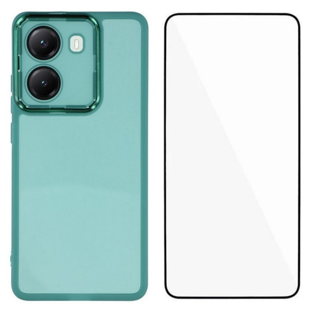 WANLONFENG For Xiaomi Poco X7 Pro 5G TPU Case  DKSM Series Electroplated Frame Back Cover with Tempered Glass