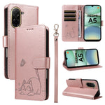 For Xiaomi Redmi A5 NFC (EU) (173.45mm) Case Cat Pattern Imprint Leather Phone Cover with Wrist Strap