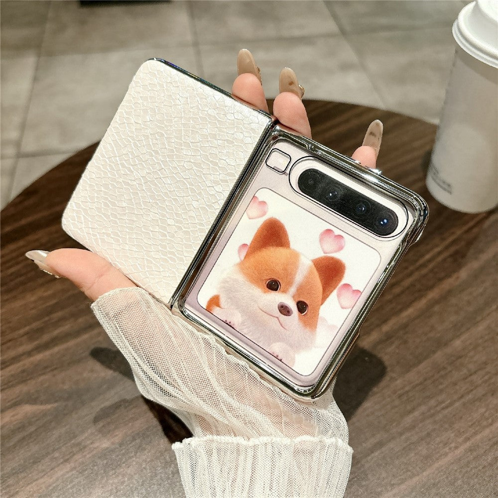 For Huawei Pura X Case Electroplated Frame PU Leather + PC Slim Shockproof Cover