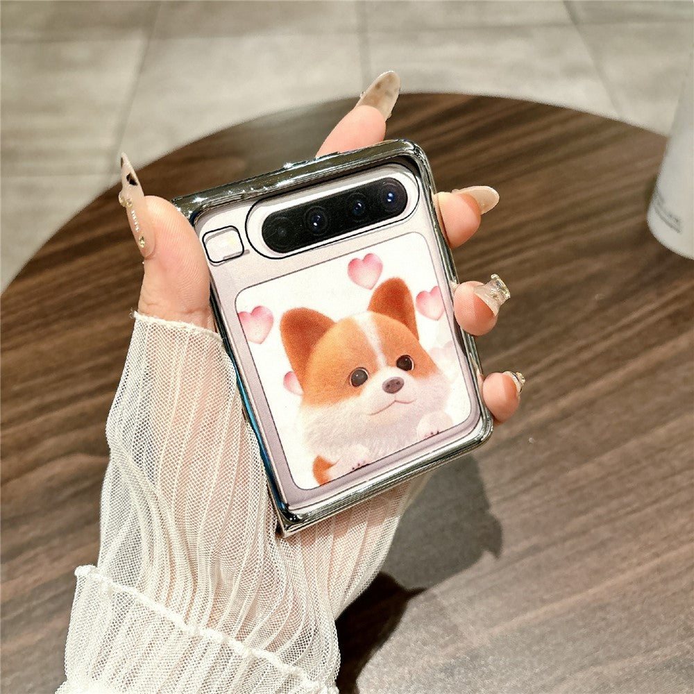 For Huawei Pura X Case Electroplated Frame PU Leather + PC Slim Shockproof Cover