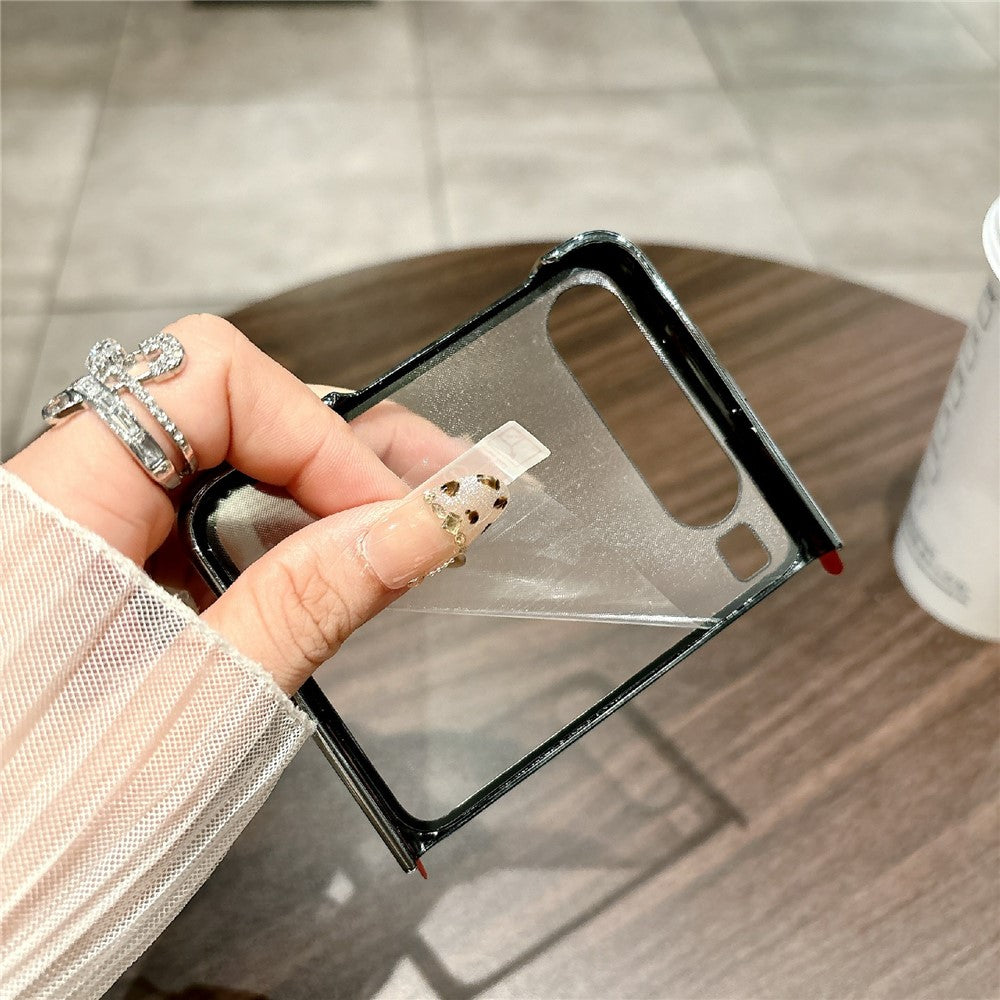For Huawei Pura X Case Electroplated Frame PU Leather + PC Slim Shockproof Cover