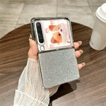 For Huawei Pura X Case Electroplated Frame PU Leather + PC Slim Shockproof Cover