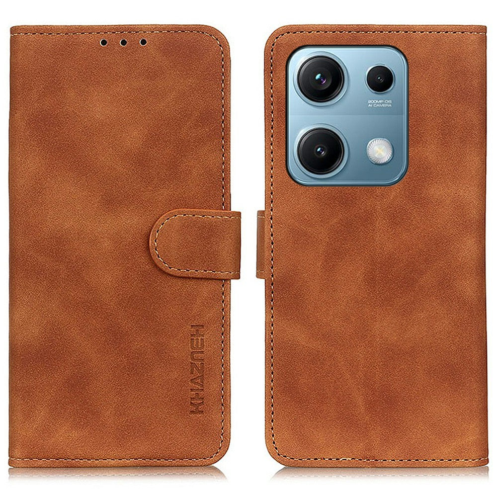 KHAZNEH For Xiaomi Redmi Note 14S 4G Case PU Leather Retro Texture Phone Cover