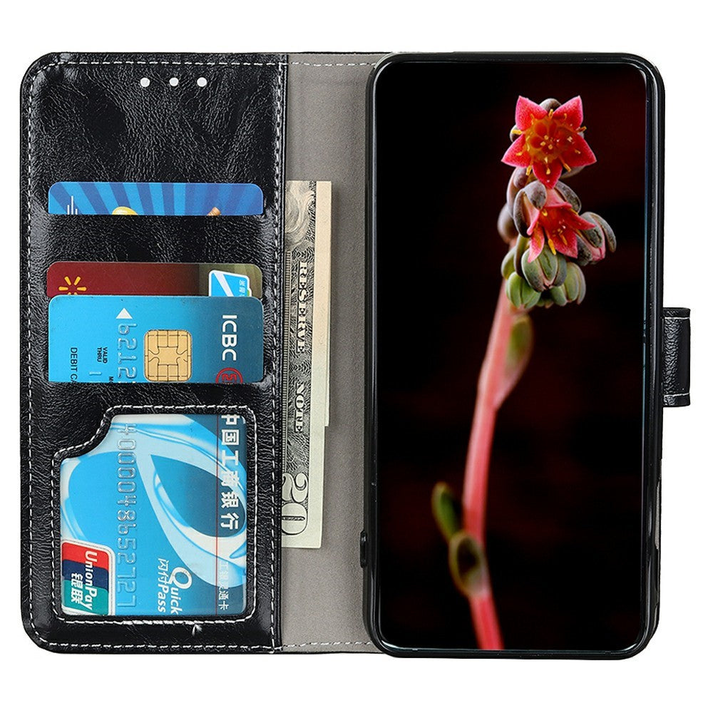 For Xiaomi Redmi Note 14S 4G Case Wallet Leather Phone Cover Crazy Horse Texture