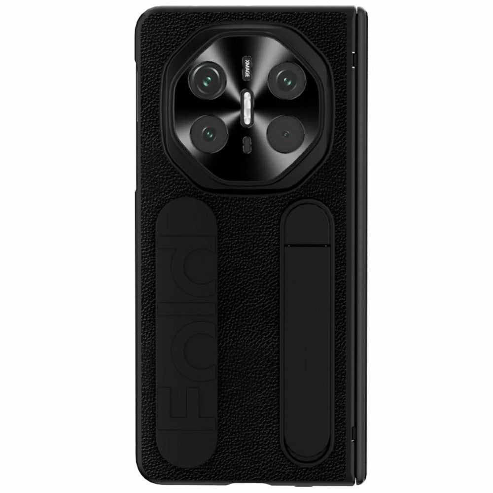 Huawei Mate X5 Skal Armbandsstativ Äkta Koläder + PC mobilskal med Härdat Glasfilm
