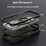 Til iPhone 15 Plus Magnetisk Etui med Linseholder og Kickstand 3-i-1 Aftageligt TPU + PC Telefonbagcover med Lanyard