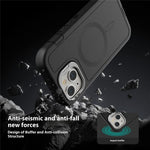 Til iPhone 15 Plus Magnetisk Etui med Linseholder og Kickstand 3-i-1 Aftageligt TPU + PC Telefonbagcover med Lanyard