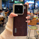 For Xiaomi 15 Case Lizard Textured PU + PC Phone Back Cover Electroplating