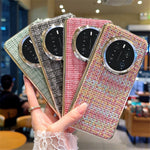 For Honor Magic7 Pro 5G Case Electroplating Silver Edge Woven Texture PU Leather + PC Phone Cover
