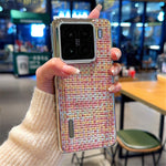 For Xiaomi 15 Case Electroplating Silver Edge Woven Texture PU Leather + PC Phone Cover