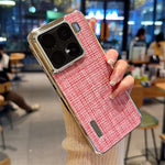 For Xiaomi 15 Pro Case Electroplating Silver Edge Woven Texture PU Leather + PC Phone Cover