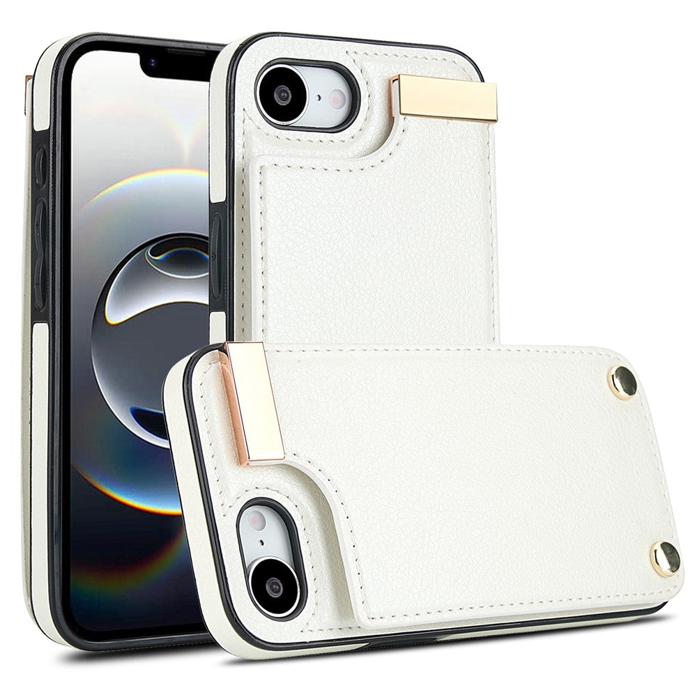 iPhone 17e/16e-skal med TPU + PU-läderdekor och mobilfodral med korthållare