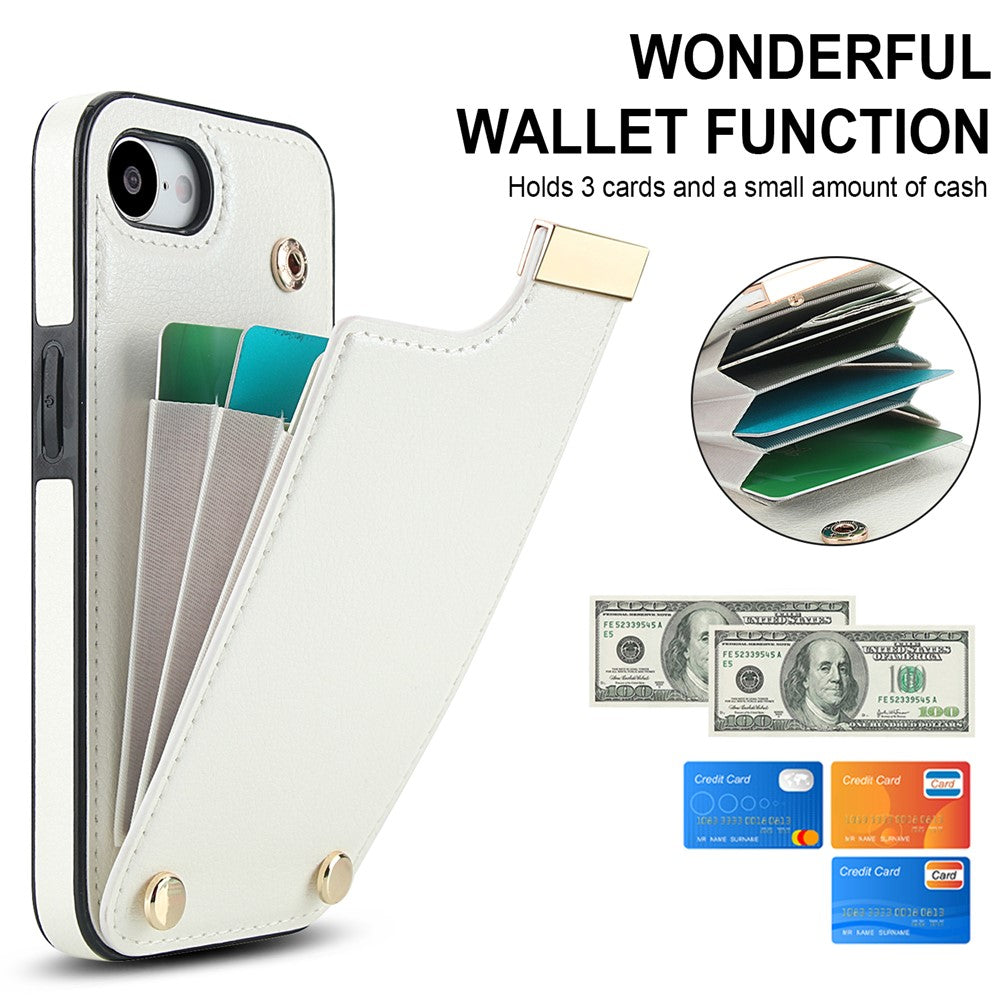 For iPhone 17th / 16th Case TPU + PU Leather Hardware Decor Phone Cover with Card Holder