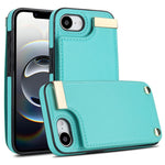 For iPhone 17th / 16th Case TPU + PU Leather Hardware Decor Phone Cover with Card Holder
