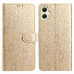 Til Samsung Galaxy A08 5G / A08 4G / A07 4G / A06 4G / A06 5G læderetui med margueritpræg, pung og standfunktion