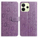 For Xiaomi Redmi Note 14 4G (164.84mm) Leather Case Daisy Imprint Wallet Stand Phone Protective Cover