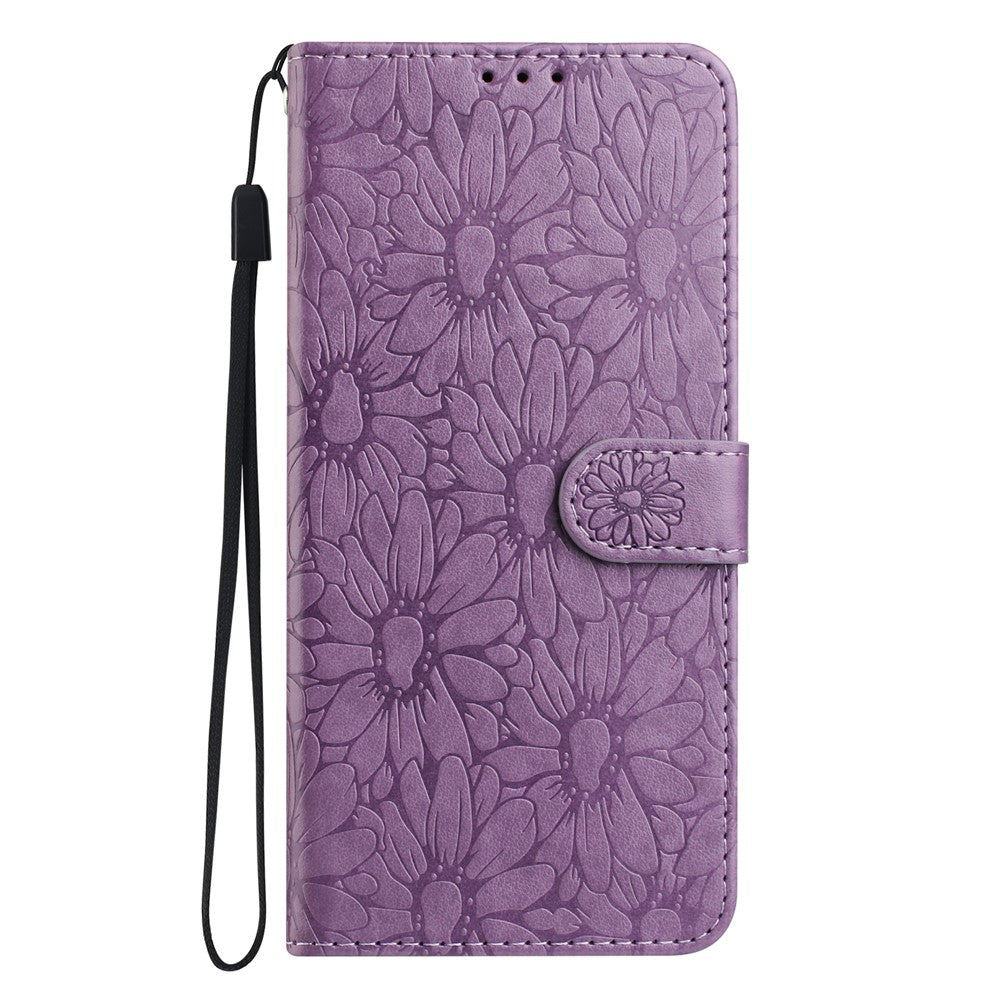 For Xiaomi Redmi Note 14 4G (164.84mm) Leather Case Daisy Imprint Wallet Stand Phone Protective Cover