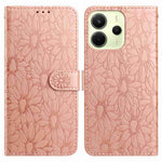 For Xiaomi Redmi Note 14 4G (164.84mm) Leather Case Daisy Imprint Wallet Stand Phone Protective Cover