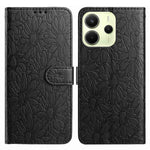 Xiaomi Redmi Note 14 4G (164.84mm) Läderfodral Daisy Imprint Plånboksfodral mobilskydd