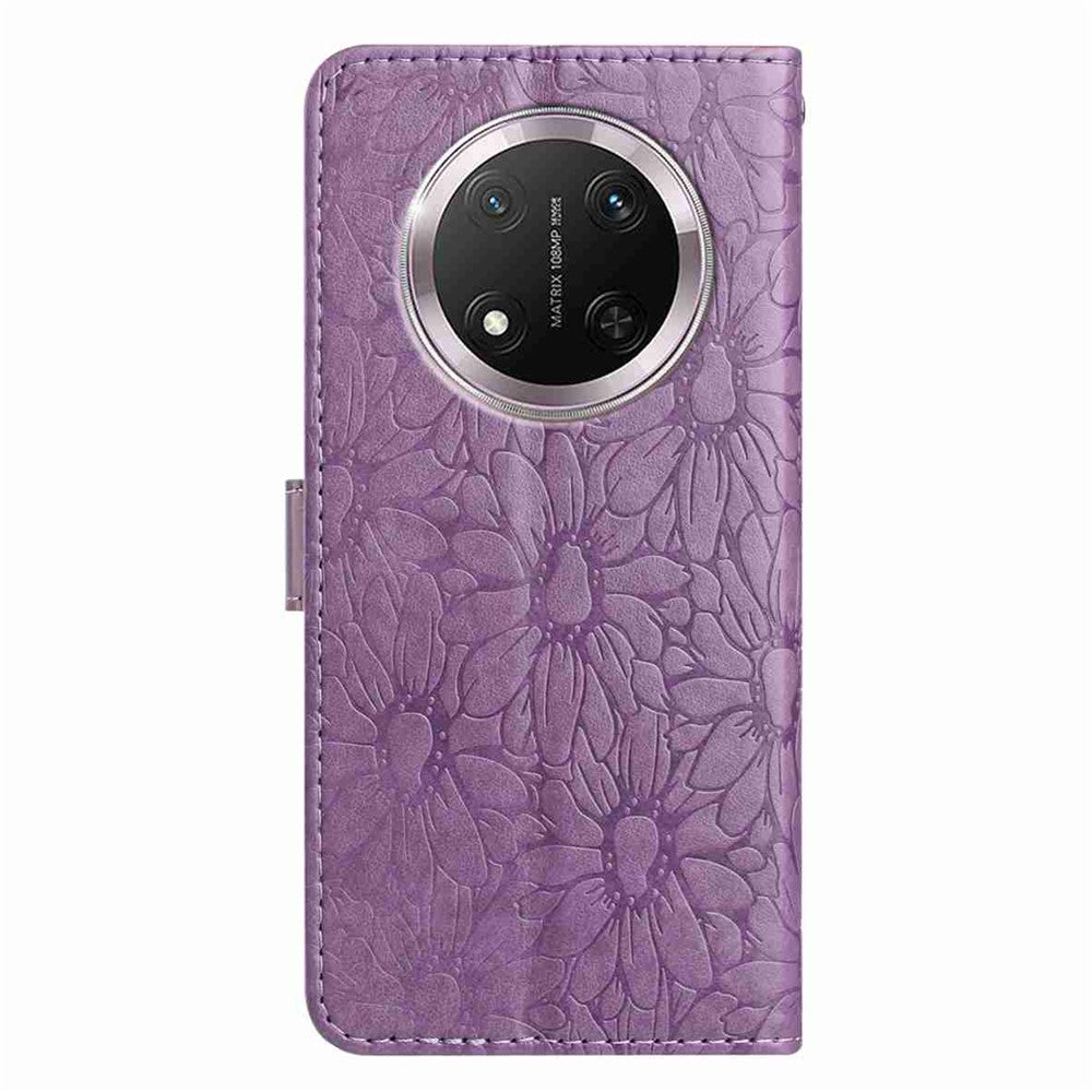 For Honor Magic7 Lite 5G / X9c 5G / X60 Pro 5G Leather Case Daisy Imprint Wallet Stand Phone Protective Cover