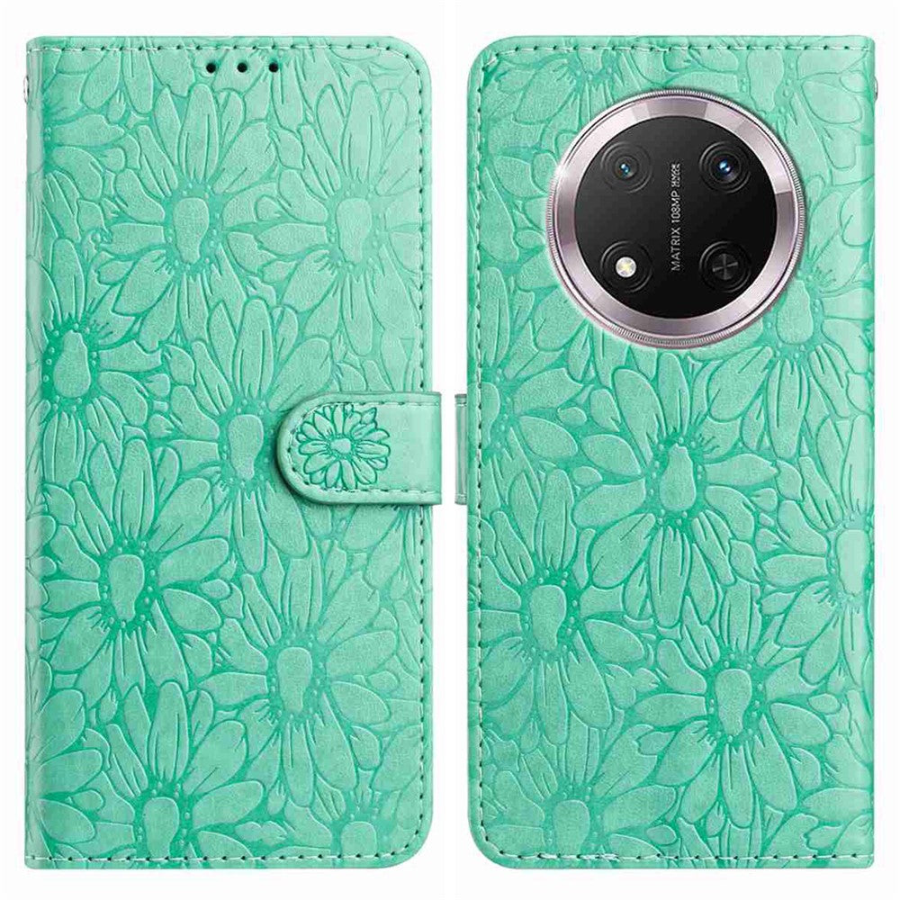 For Honor Magic7 Lite 5G / X9c 5G / X60 Pro 5G Leather Case Daisy Imprint Wallet Stand Phone Protective Cover
