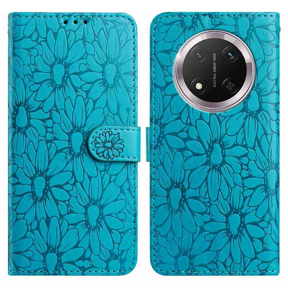For Honor Magic7 Lite 5G / X9c 5G / X60 Pro 5G Leather Case Daisy Imprint Wallet Stand Phone Protective Cover