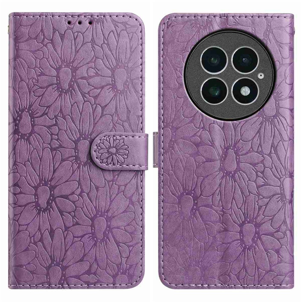For OnePlus 13 Leather Case Daisy Imprint Wallet Stand Phone Protective Cover