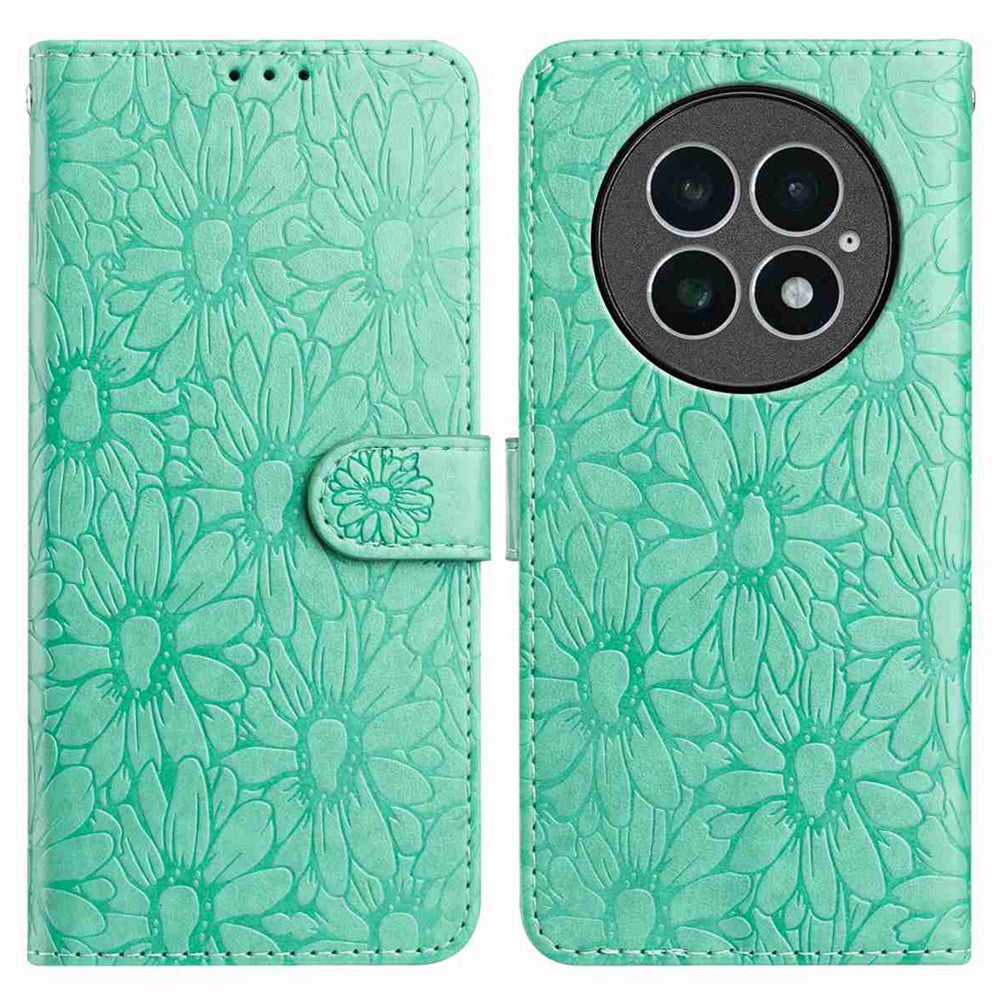 For OnePlus 13 Leather Case Daisy Imprint Wallet Stand Phone Protective Cover