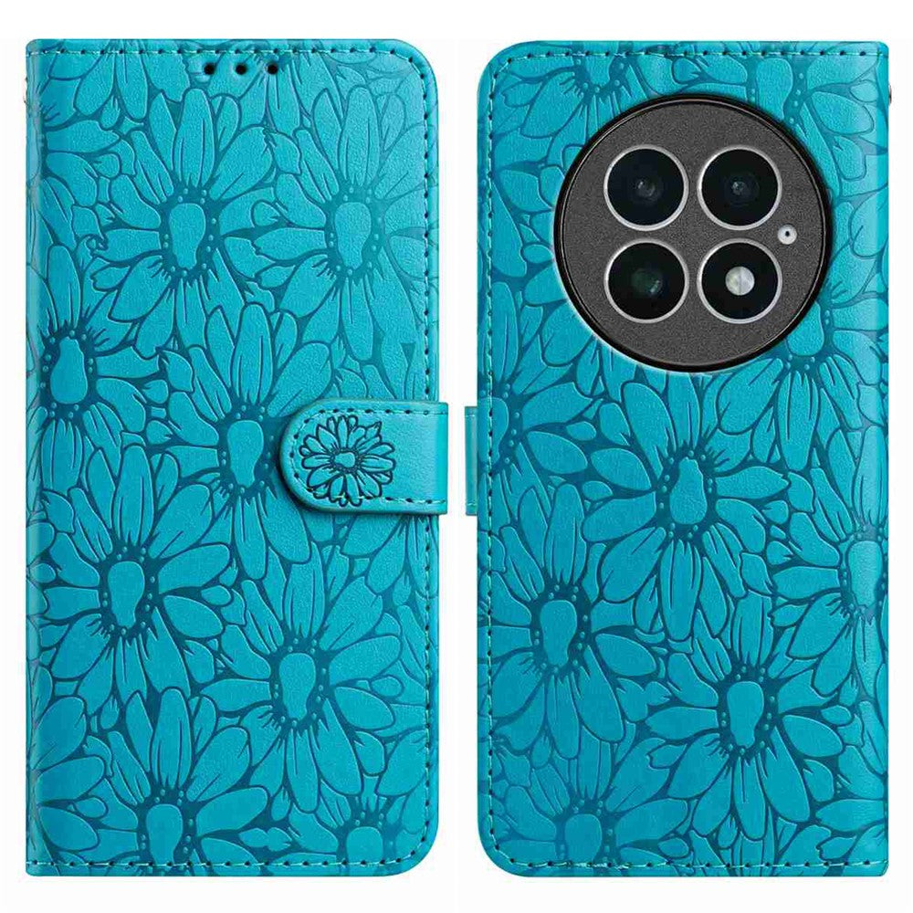 For OnePlus 13 Leather Case Daisy Imprint Wallet Stand Phone Protective Cover