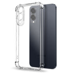 NORTHJO For Samsung Galaxy S25 Edge Clear Case Shockproof TPU Cover with Tempered Glass Support Fingerprint Unlock