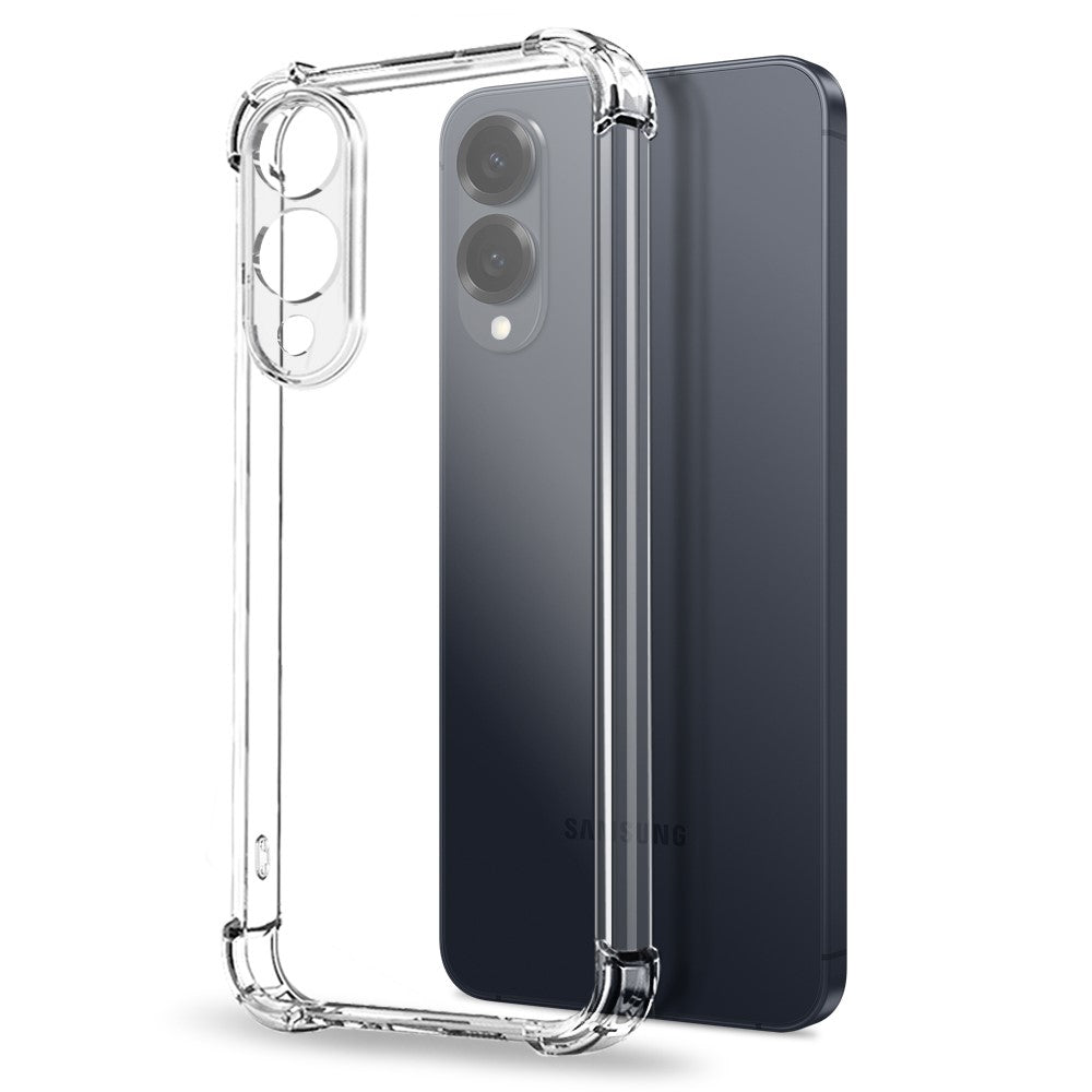 NORTHJO För Samsung Galaxy S25 Edge Genomskinligt Skal Stötsäkert TPU-Skal med Härdat Glas och Stöd för Fingeravtryckslåsning