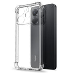 NORTHJO For Xiaomi Redmi Note 14 4G (164.84mm) Clear Phone Case Four Corner Shockproof TPU Cover with Tempered Glass
