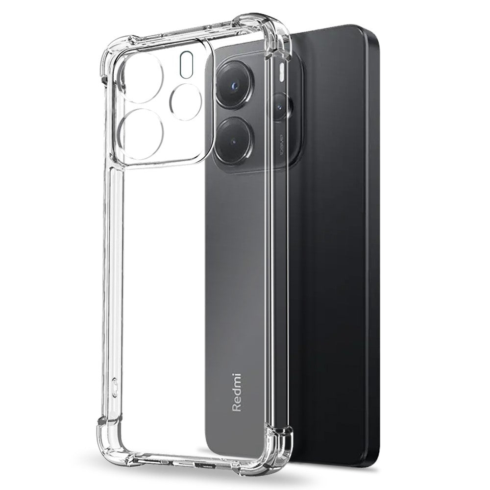 NORTHJO For Xiaomi Redmi Note 14 4G (164.84mm) Clear Phone Case Four Corner Shockproof TPU Cover with Tempered Glass