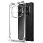 NORTHJO For Xiaomi Redmi Note 14 Pro 4G Clear Case Shockproof TPU Cover with 3D Curved Tempered Glass